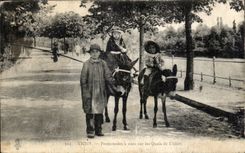 Vichy - Promenades a anes sur les Quais - donkey - CPA