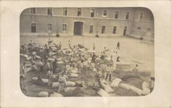 Real photo Militaria Soldiers Work in the barracks