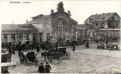 Soissons - Train station - CPA