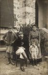 Real photo Militaria Soldier Officer in family