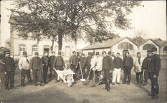 Real photo Militaria Soldiers Squadron of the Train 1908