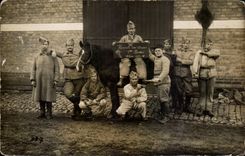 Real photo Militaria Soldats Horse Horse 1st battery Classifies 1928