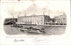Paris - Fair Universal of 1900 - Palate of Congers and Social Economy - Illustration - CPA