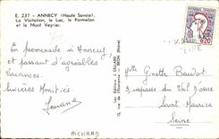 CPSM Annecy La visitation le lac le Parmelon et le Mont Veyrier