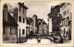 CPA Annecy Le canal du Thiou Le pont Morand et les quais