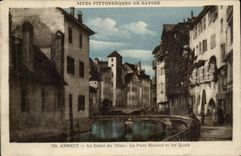 CPA Annecy Canal du Thiou Le Pont Morand et les quais