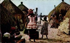 Afrique - Africa - L Afrique en Couleurs - Pileuses - Women Grinding - CPA