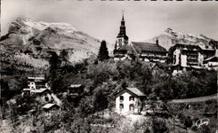 CPSM St Gervais les Bains church and needles of Warrens