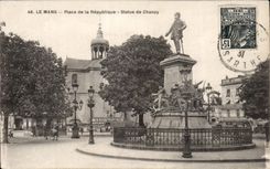 CPA Mans Places Republic of Chanzy Statue