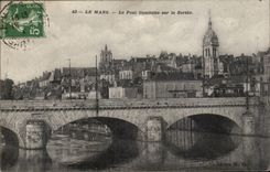 CPA Mans the Gambetta bridge on the Sarthe