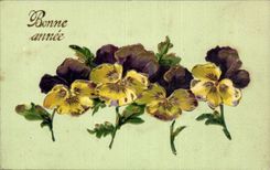 Fleurs Pensee - Pansy - Bonne Annee - CPA 