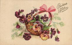 Fleurs Pensee - Pansy - Bonne Fete - CPA 