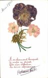 Fleurs Pensee - Pansy - Charmant Bouquet Fleurs sechees - CPA 