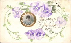Fleurs Pensee - Pansy - Bonne Annee - CPA 