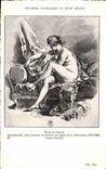 CPA Fantaisie Estamp francaise du 18eme Etude de femme Demarteau 1722 1788 Boucher Nu erotique