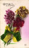 Fleurs Oeillet - Carnation - Bonne Annee - CPA 
