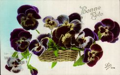 Fleurs Pensee - Pansy - Bonne Fete - CPA 