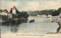 CPA Lyon Ile Beard Edges of the Saone