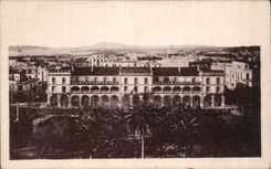 CPA Tunisia Bizerte the public garden and the large hotel