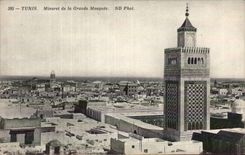CPA Tunisie Tunis Minaret de la grande mosquee