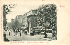CPA Paris Les grands boulevards Porte St Martin et pote St Denis
