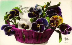 Fleurs Pensee - Pansy - Bonne Fete - CPA 