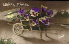 Fleurs Pensee - Pansy - Bonne Annee - CPA 
