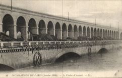 Paris - 4 - Floods of Paris - January 1910 - Auteuil Viaduct - CPA