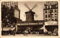 Paris - 18 - Le Moulion Rouge red mill - CPA 