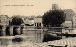 Meaux - the Bridge of the Market and Thiers Quay - CPA