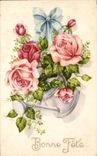 Fleurs Rose - Bonne Fete - CPA 