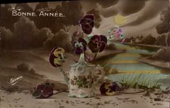 Fleurs Pensee - Pansy - Bonne Annee - CPA 