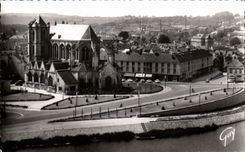 CPSM Montereau View on church Our Lady and Saint Wolf