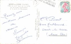 CPSM Moret en Loing el pequeno muelle en los viejos fortalecimientos de Loing y la puerta de Borgona