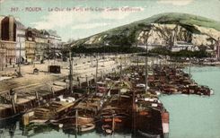 CPA Rouen the quay of Paris and the dimension Sainte Catherine