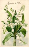 CPA Fantaisie Fleurs Muguet Porte bonheur Souvenir de Mai 
