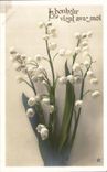 CPA Fantaisie Fleurs Muguet Le bonheur vient avec moi