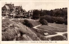 CPA Mesnil Valley Together of the villas and public garden