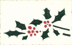 Festivals - Wishes - houx - holly - CPA