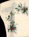 Fetes - Voeux - houx - holly - CPA 