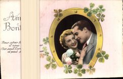 Fleurs - Plantes - four leaf cover - trefle - porte bonheur - CPA 