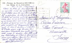 CPSM Plate of Revard on Aix hotels and the toothed rack