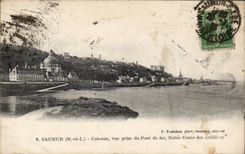 Saumur - Coteaux - vue prise du Pont de fer - CPA 