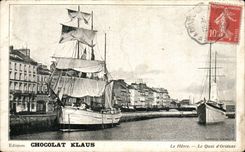 Le Havre - Klaus Chocolate - Quay Sailing Orleans Boat - CPA