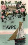 Le Havre - Souvenir - pink - sailing ship - CPA