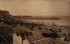 Valery in Caux - the Beach - CPA