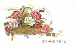 Fleurs Oeillet - Carnation - Bonne Fete - CPA 