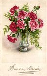 Fleurs Oeillet - Carnation - Bonne Annee - CPA 