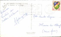 Sands Olonne - the Embankment and the Beach Volleyball Ball Volley ball - CPA