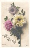 CPA Fantaisie Fleurs Heureuse fete